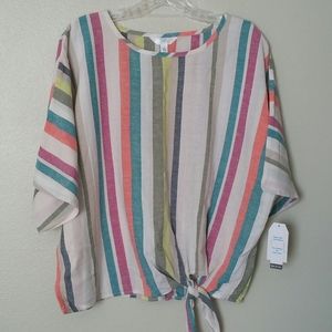 NWT Time and Tru Striped Side Knot Top size Small